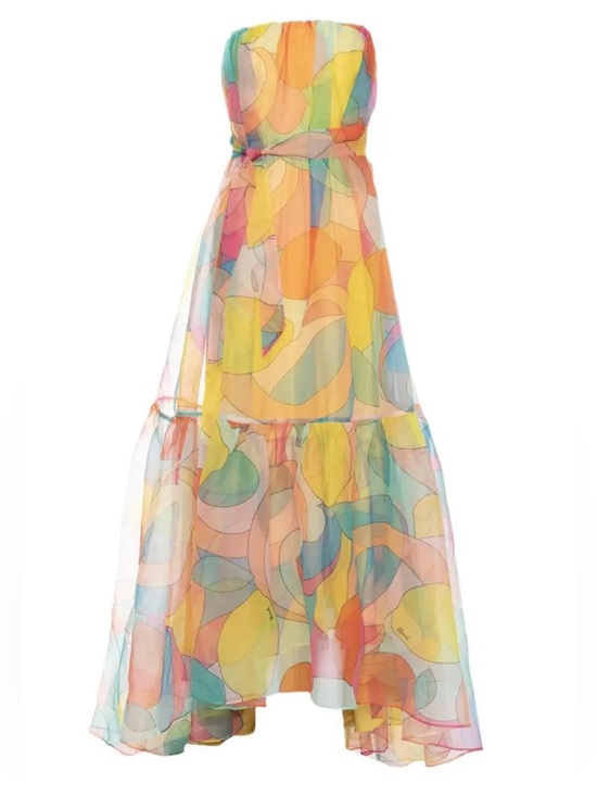 STAUD Dresses & Skirts - STAUD Tiered Abstract-Print Maxi Dress Citrus Kaleidoscope